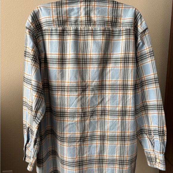 Levi's Men's Light Blue and Orange Plaid Shirt - Picture 3 of 3